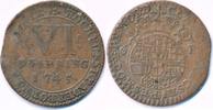 Münster Paderborn 6 Pfennig Bistum Clemens August von Bayern 1719-1761 -