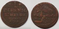Altdeutschland 1 Pfennig Münze Anhalt-Bernburg -