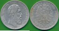 Deutschland Deutsches Reich 5 Mark Silbermünze, Kaiserreich Württemberg Karl 1864-1891 -
