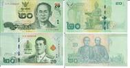 Thailand 20 Baht Banknote Geldschein 1 Stück 20 Baht (2013), 1 Stück 20 Baht (2018) LOT -