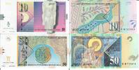 Mazedonien 10,50 Dinari Banknote Geldscheine 10 und 50 Dinari (unc) 2 Scheine -