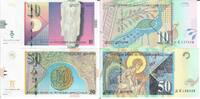 Mazedonien 10,50 Dinari Banknote Geldscheine 10 und 50 Dinari (unc- kl.Randfehler) 2 Scheine -