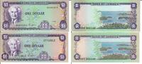 Jamaica 1 Dollar Banknote Geldscheine 1 Dollar (1989) und o.D.(1985-1990) beide unc 2 Scheine -