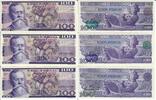 Mexiko 100 Pesos Banknote Geldscheine 100 Pesos (1981) Serien NE RB UJ (alle unc) 3 Scheine -