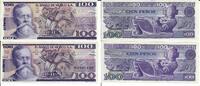 Mexiko 100 Pesos Banknote Geldscheine 100 Pesos (1982) Serien US UW (beide unc) 2 Scheine -