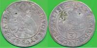 Römisch Deutsches Reich 3 Kreuzer Salzburg, Max Gandolph Graf Kuenburg 1668-1687. -