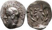 Hemiobol 420-380 BC v. Chr. Antike - Griechische Münzen Aiolis Elaia  Athena Wreath sehr schön