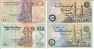 Ägypten 50 Piastres Banknote Geldscheine 50 Piastres (unc) 2 Scheine -