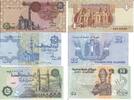 Ägypten 1 Pound 25 und 50 Piastres Banknote Geldscheine 1 Pound 25 und 50 Piastres (unc) 3 Scheine -