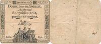 Frankreich 15 Sols Assignat, Serie 892 -