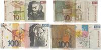 Slowenien 10,100 Tolarjew Banknoten 2 Stück Lot -