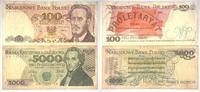 Polen 100,5000 Zlotych Banknoten 2 Stück Lot -