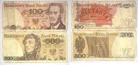 Polen 100,500 Zlotych Banknoten 2 Stück Lot -
