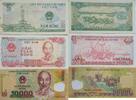 Vietnam 5, 500, 10000 Dong Banknote -