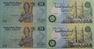 Ägypten 50 Piastres Banknote 2 Stück -