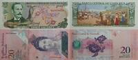 Costa Rica, Venezuela 5 Colones, 20 Bolivares Banknote 2 Stück -