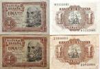 Spanien 2* 1 Peseta Banknote -