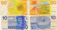 Niederlande 10 und 50 Gulden 2x Banknote -