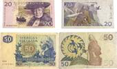 Sweden,Schweden 20,50 Kronor Banknoten 2 Stück Lot, Sveriges Riksbank -