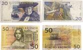 Sweden,Schweden 20,50 Kronor Banknoten 2 Stück Lot, Sveriges Riksbank -