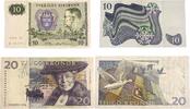 Sweden,Schweden 10,20 Kronor Banknoten 2 Stück Lot, Sveriges Riksbank -