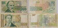 Bulgarien 500, 1000 Lewa/Leva Banknote 2 Stück -
