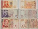 Bulgarien 1, 2, 5 Leva/ Lewa Banknote 3 Stück -