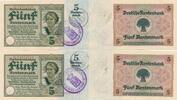 Deutschland Weimarer Republik Luxemburg 5 Rentenmark , folgende Seriennummer mit luxemburgischem Gemeinde-, Post-, Sparkassenstempel, KN 8Stellig Serie G -