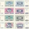 Bosnien-Herzegowina 25 50 100 1000 Dinara 4x Banknoten Lot -