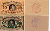 Deutsches Reich Deutschland 10 und 25 Pfennig Notgeldschein Notgeld Stadt Allendorf (Werra) Hessen 2 Stück -