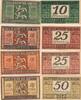 Deutsches Reich Deutschland 10, 25, 50 Pfennig Notgeldschein Stadt Diez Hessen, 4 Stück -