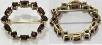 Goldschmuck Gelbgold Granatschmuck 8K 333 er Gold Brosche Granat Granatbrosche -