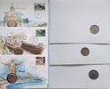 Brasilien, Nicaragua, Panama 50 Cruzeiros, 1/4 Balboa, 50 Centavos Münze und Briefmarke Numisbrief, 3 Stück lot -