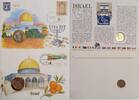 Israel 1/2, 1 Shekel Münze und Briefmarke Numisbrief, 2 Stück lot -
