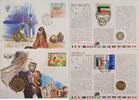 Kuwait, Arabische Republik Jemen 20 Fils, 50 Fils Münze und Briefmarke Numisbrief, 2 Stück lot -