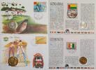 Guinea-Bissau, Elfenbeinküste 50 Centavos, 25 Francs Münze und Briefmarke Numisbrief, 2 Stück lot -