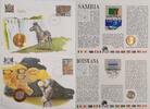 Botswana, Sambia 1 Thebe, 2 Ngwee Münze und Briefmarke Numisbrief, 2 Stück lot -