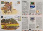 Liberia, Simbabwe 20 Cents, 1 Cent Münze und Briefmarke Numisbrief, 2 Stück lot -