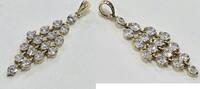 Goldschmuck Gelbgold 585 14K Gold Anhänger Goldanhänger mit 16 farblosen Steinen -