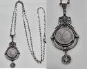 Türkiye Türkei Osmanisches Reich 5 Kuruş Kurush Kurus Lange 925 er Silber Kette Münzenanhänger Glieder Halskette -