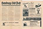 3.Reich Deutschland Passagierschiff Monte Rosa 10. April 1936 Hamburg-Süd Post, drahtlose Nachrichten VF