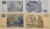 Schweden 10, 50 Kronor Banknoten 2 Stück -