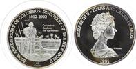Turks + Caicos Island, 500 Jahre Kolumbus 20 Crowns, 1991 pp