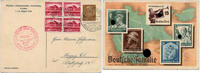 Briefmarken Zeppelin 1938 Dt. Reich Fahrt Sudetenland Privatganzsache Olympia Si 456 / -