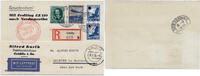 Briefmarken Zeppelin Dt. Reich 1. NAF Reko-Karte Bahnpostamt FFM Si 406 D / 2472 -