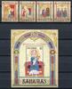 Briefmarken Bahamas 1993 Weihnachten Christmas Natale Gemälde 821-824 + Block 72 MNH -