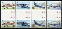 Briefmarken Kaiman-Inseln Cayman 1983 Flugzeuge Aircraft Airplanes Gutter Pairs 518-521 MNH -
