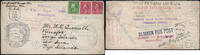 Briefmarken USA 1937 Tin Can Mail Blechdosenpost Brief Sedalia Fidschi Tonga / 937 -