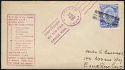 Briefmarken Tonga 1934 Tin Can Mail Blechdosenpost Brief City of LA Niuafo`ou USA / -