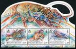 Briefmarken Pitcairn Hummer Lobster Meerestiere Krustentiere Block MNH -